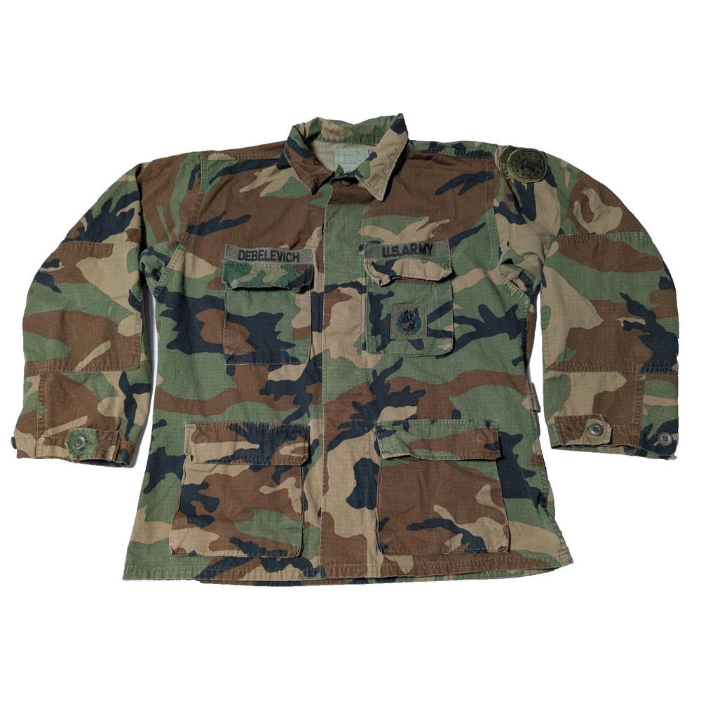 VTG 80s US ARMY RECRUTER  Medium Regular Woodland Camo Hot Weather Combat‎ Coat